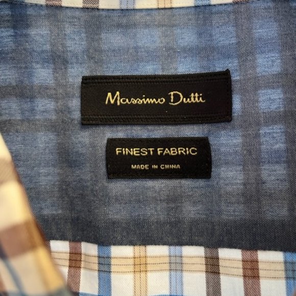 Massimo Dutti Men's Plaid Button Down SHIRT Size L - Picture 3 of 3